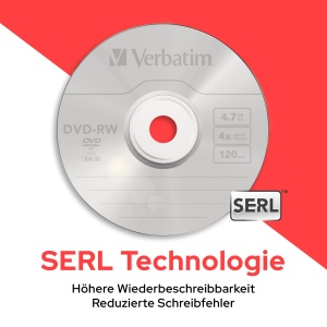DVD-RW Verbatim 4.7GB 4x Matt Silver 25 bucati - Img 3