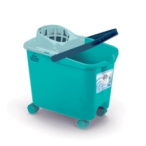 Eimer Mop Blue Dolphin 14L cu Abtropfer, Culoare Turcoaz, 100 Reciclat