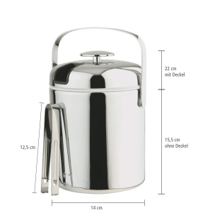 Eiseimer APS 1,3 l cu Abtropfgitter si Zanga, 15,5 x 15 cm, Inox si Plastic - Img 2
