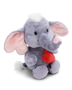 Elefant de Plus NICI Love cu Inima Magnetica, Culoare Gri Inchis, 23cm