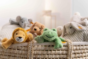 Elefant Plush Steiff Trampili 20cm, Gri Violet, Jucarie Moale - Img 4
