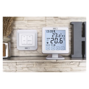 EMOS P5623 Termostat de camera WiFi/Termostat inteligent programabil pentru incalzire, sisteme de incalzire, sisteme de incalzire si racire a apei/Controler de temperatura a camerei cu control prin aplicatie Ios/Android, 15 x 96 x 96 mm - Img 2