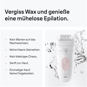 Epilator Braun Silkepil 5, 3-in-1, Trimmer si Ladyshaver, Culoare Rosa - Img 5