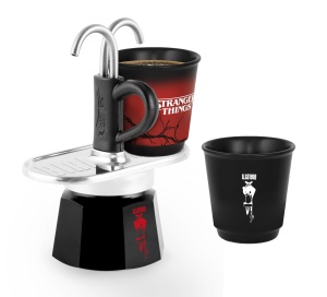 Espressor Bialetti Mini Express Stranger Things 2 cesti ceramice termoreactive 130 ml Negru - Img 3