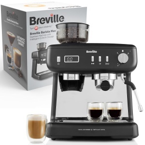 Espressor Breville Barista Max VCF152X Rasnita Integrata Functie de Spumare Lapte Timer de Precizie 15 Bari Negru
