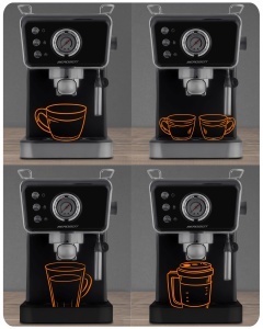 Espressor cafea Berdsen - 1,5 L, 1350 W, 20 Bar, Negru - Img 2