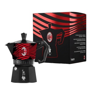 Espressor cafea Bialetti Moka Express AC Milan, 3 cesti, aluminiu, argintiu