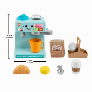 Espressor cafea Fisher-Price cu 10 accesorii, 100 melodii, multilingv - Img 6