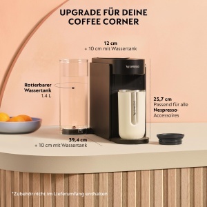 Espressor cafea Nespresso Krups VERTUO Up, 1.4L, 5 dimensiuni, Negru - Img 5