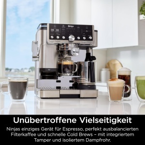 Espressor cafea Ninja Luxe Pro ES701EU, 3-in-1, cu 5 setari de spumare, argintiu - Img 2