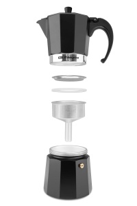 Espressor cafea Orbegozo KFN 910, 9 cesti, aluminiu, negru - Img 6