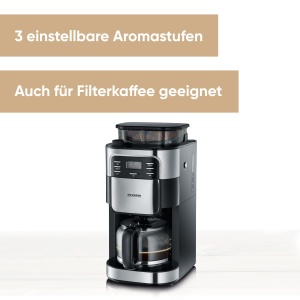 Espressor cafea Severin KA 4810, 10 cesti, 1000W, inox si negru - Img 2