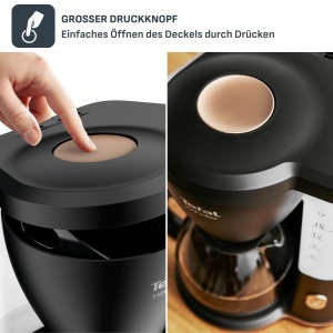 Espressor cafea Tefal Includeo CM533811, 1,25 l, design ergonomic, pentru dreptaci si stangaci - Img 6