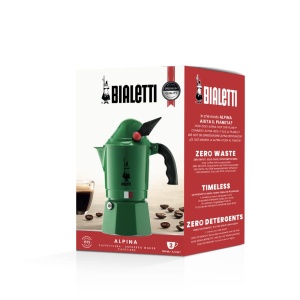 Espressor manual Bialetti Alpina 3 cesti 130 ml aluminiu verde - Img 4