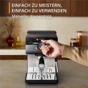 Espressor manual Krups Authentic XP384G10 15 bar Dark Silver functie spumare lapte - Img 4