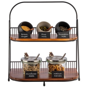 Etagere cu 2 niveluri APS, 35.5 x 21 cm, metal negru, 40 cm inaltime - Img 5