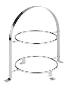 Etagere Servire APS din Metal Cromat pentru 2 Tavi, Max 27cm, Inaltime 30cm