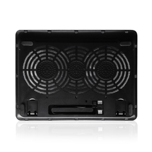 Ewent EW1256 Racitor pentru laptop 12-17 inch, 2 ventilatoare silentioase cu LED-uri albastre, tampon de racire, suport pentru cooler pentru notebook Covoras de racire, negru - Img 3