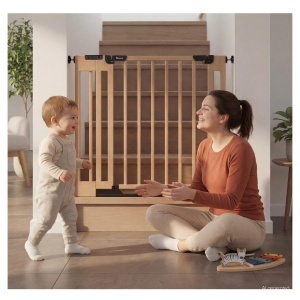 Extensie de 15 cm pentru gard de siguranta hauck Clear Step Easyclose Eco, din lemn de fag - Img 3