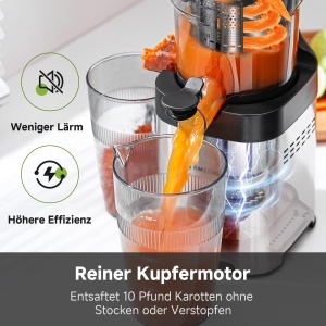 Extractor de suc AMZCHEF, 130 mm, 180W, inox, silentios - Img 5
