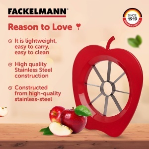 Fackelmann 42015 Taietor de Mere si Pere Otel Inoxidabil Rosu sau Verde - Img 7