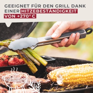 Fackelmann Cleste Multifunctional pentru Bucatarie si Gratar Soft-Grip Hitzebestant 270degC ArgintiuGri - Img 7