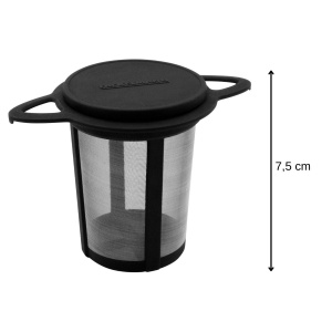 Fackelmann Dauerteefilter Filtru Ceai Din Otel Inoxidabil Cu Capac NegruArgintiu - Img 3