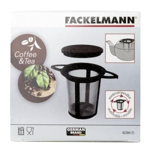 Fackelmann Dauerteefilter Filtru Ceai Din Otel Inoxidabil Cu Capac NegruArgintiu - Img 13