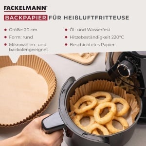 Fackelmann Hartie de copt rotunda 20 cm pentru friteuza cu aer cald rezistenta la ulei si apa 50 bucati - Img 3