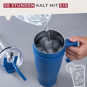 Fackelmann Isoliertrinkbecher XXL 1200 ml Albastru Inox Dublu Izolat - Img 4