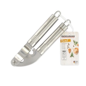 Fackelmann Knoblauchpresse Ovalgriff presa de usturoi din inox maner ergonomic argintiu - Img 4