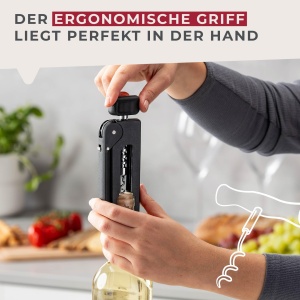 Fackelmann Korkenzieher Shadow Black Ergonomic Design Mecanism Inovator - Img 6