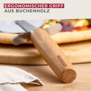 Fackelmann Pizzaschneider 21 cm Lama din otel inoxidabil Maner ergonomic din lemn de fag - Img 7