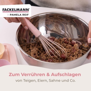 Fackelmann Schneebesen x Pamela Reif 26 cm Pastel Roz Silicon Platin Rezistent la Temperatura - Img 5