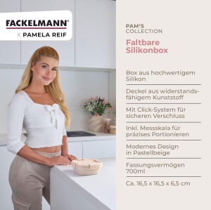 Fackelmann Snacking Box 700ml Pastell Beige Faltabila Sistem Click - Img 3