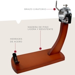 Fackelmann Suport Rotativ Profesional pentru Sunca si Umeri Lemn Natural 37 cm - Img 2
