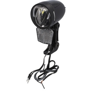 Far cu LED FISCHER Dynamo 80 Lux, cu cablu, negru, cu stand light