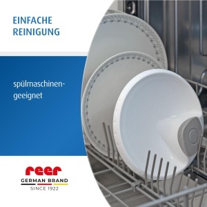 Farfurie pentru bebelusi reer cu suctiune, rutschfest, grialb, spulber, 19.5 x 18.7 cm - Img 6
