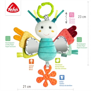 Fehn Activity-Schmetterling 049138 Jucarie pentru carucior cu vibratii si elemente tactile - Img 5