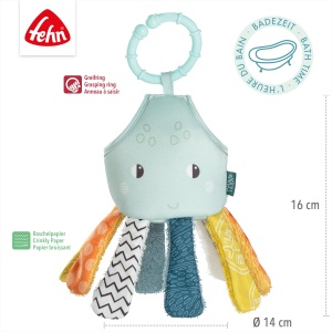 Fehn Badetier Tropfel-Oktopus 050066 Jucarie de Baie pentru Bebelusi si Copii 20 cm - Img 3