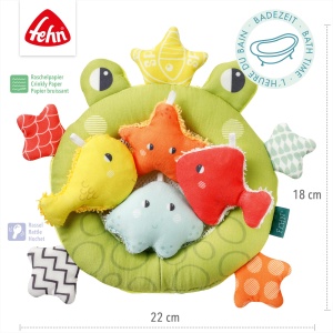 Fehn Bath Animal Frog Bath Bath Landing Plase - Jucarie de baie pentru bebelusi pentru cada - Jucarie de apa plutitoare pentru distractie vesela la baie - Jucarii de cada pentru bebelusi si copii mici de la 0+ luni - Img 5
