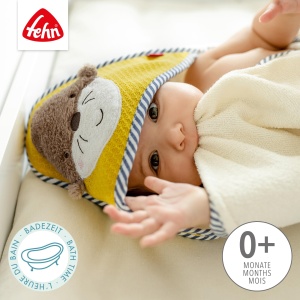 Fehn Kapuzenbadetuch Otter 80x80 cm Frottee cu Kapusa si Motiv Otter - Img 3
