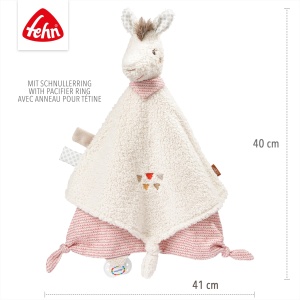 Fehn Schmusetuch Lama Deluxe 34 cm Material moale cu prindere pentru suzeta - Img 5
