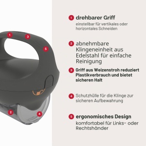 Feliator de ierburi Zyliss cu 5 lame din otel inoxidabil, ergonomic - Img 4