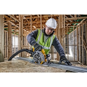 Ferastrau circular de mana cu acumulator Dewalt de 18 volti DCS572NT o panza de ferastrau 184 x 16 mm adancime maxima de taiere la 90deg 58 mm setare  - Img 7