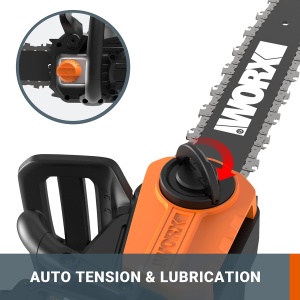 Ferastrau cu lant fara fir WORX WG384E.9 40V Max - Ferastrau cu lant profesional cu motor fara perii - Ingrijirea copacilor fara cablu - Compatibil PowerShare - fara baterie si incarcator - Img 4