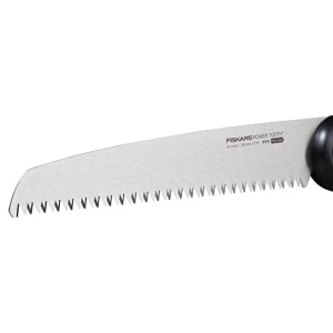 Ferastrau pliabil Fiskars Plus, pentru busteni si ramuri groase, 3 pozitii de taiere, lama cu dinti ascutiti, zimtare grosiera, lungime lama: 21 cm, negru/portocaliu, SW69, 1067553 - Img 15