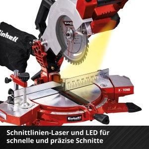 Ferastrau transversal cu acumulator Einhell TE-MS 18/210 Li-Solo Power X-Change (18 V, max. 60 mm x 120 mm adancime/latime de taiere, panza de ferastrau O 210 mm, cap de ferastrau basculant, laser, fara baterie) - Img 9