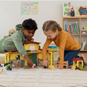 Ferma cu Hens si Boxa pentru Ponei Schleich 72224 123 Piese - Img 2