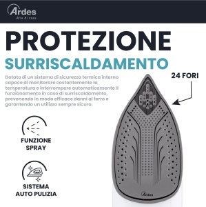 Fier de calcat ARDES VAPOR PRO COMPACT 2000 W, talpa ceramica, rezervor 200 ml - Img 6